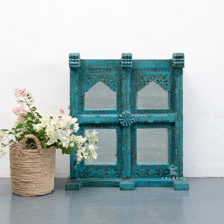 Mehrab Hand Carved Wooden Mirror