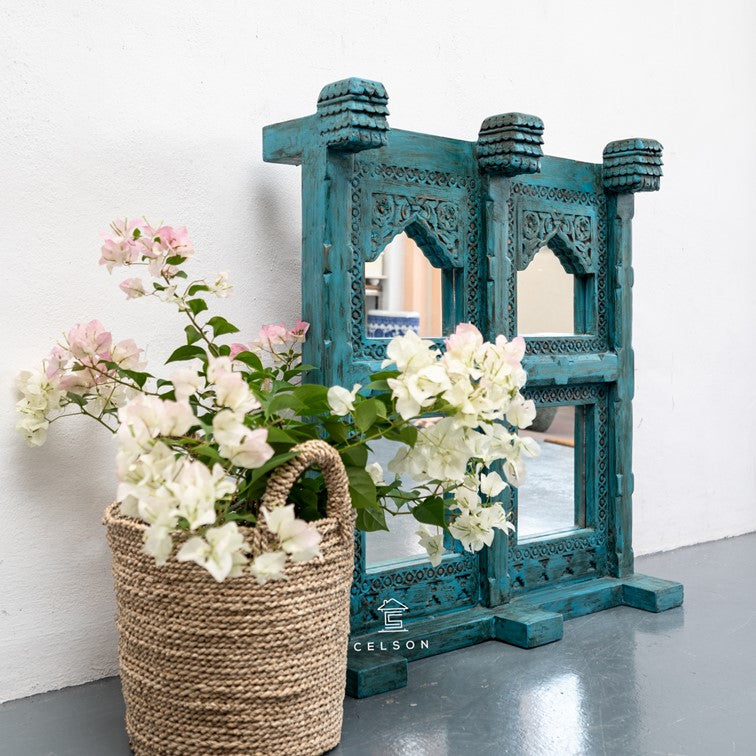 Mehrab Hand Carved Wooden Mirror