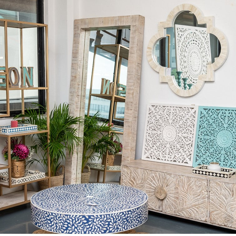 Sierra Hand Carved Wooden Mirror