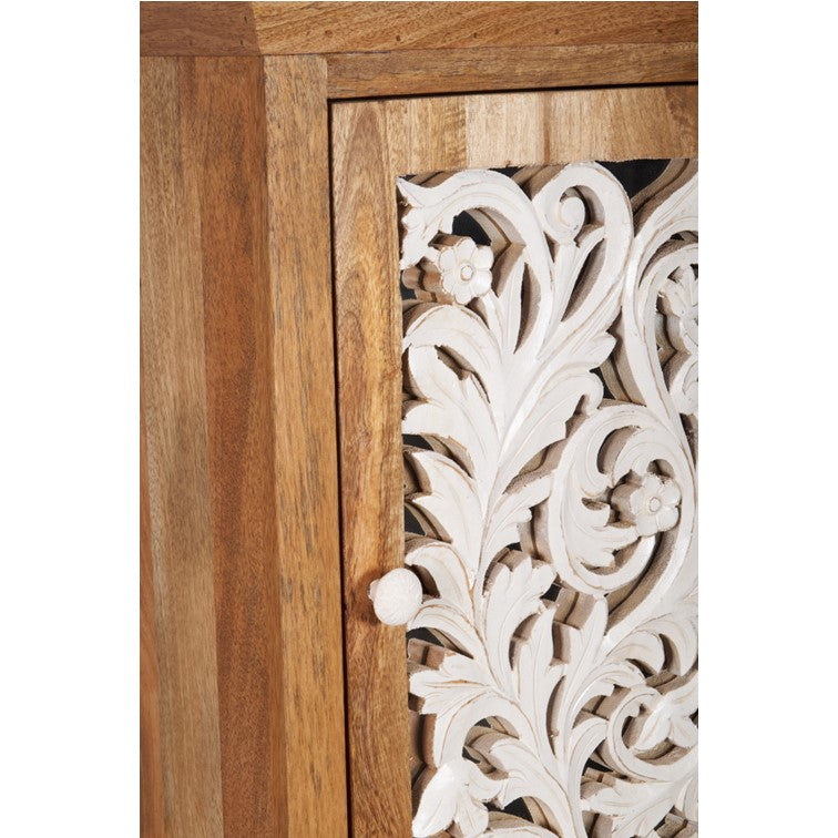 Stone Carved Wooden Shoe Cabinet