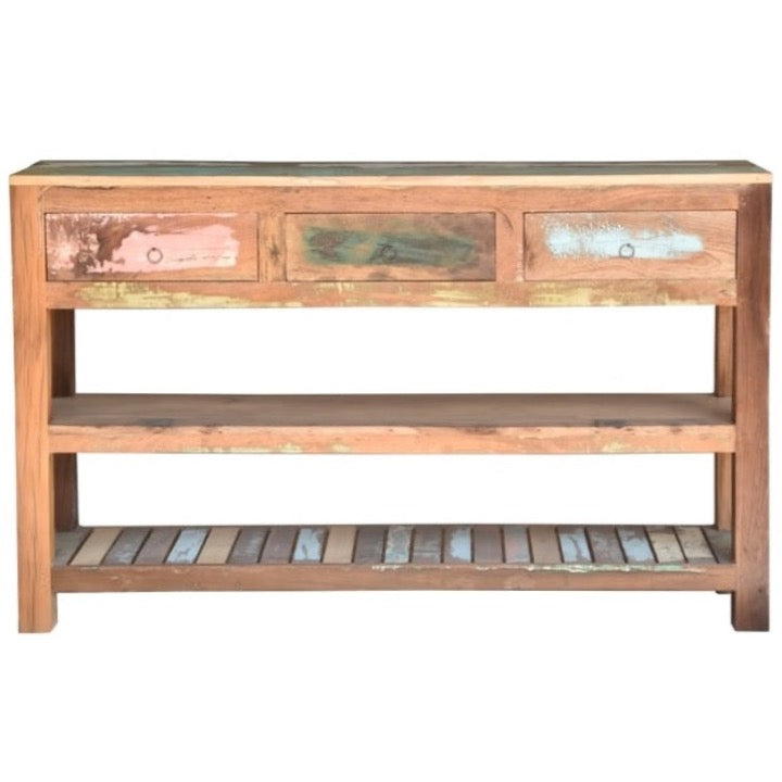 Meta Hand Carved Wooden Console Table