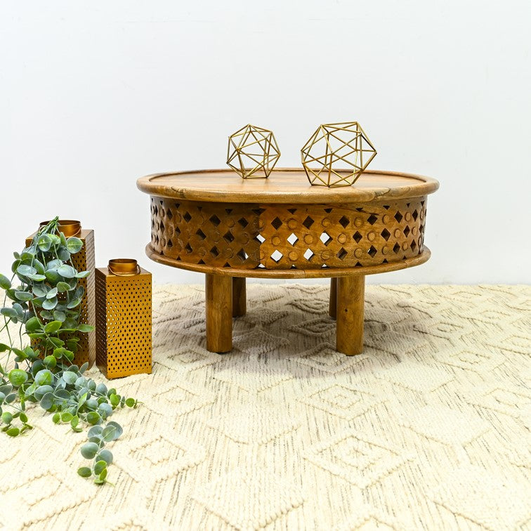 Rocco Carved Wooden Coffee Table