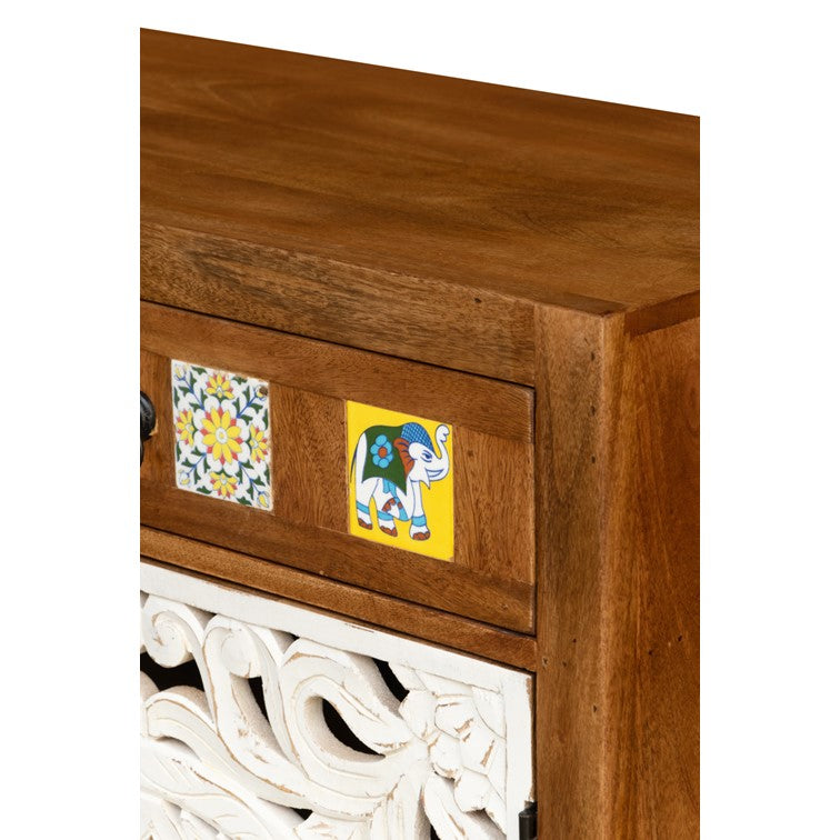 Riva Hand Carved Shoe Cabinet