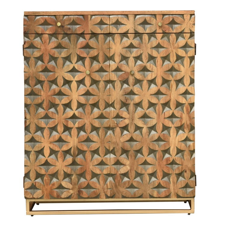 Evan Carved Wooden Chest