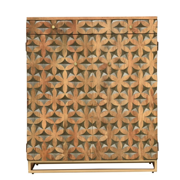 Evan Carved Wooden Chest