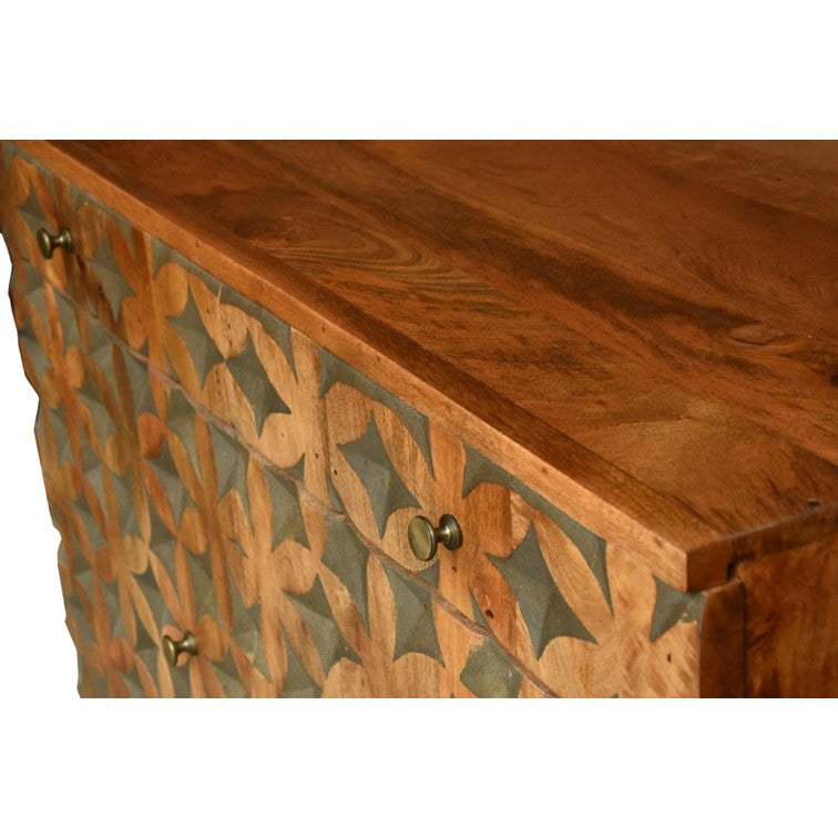 Evan Carved Wooden Chest