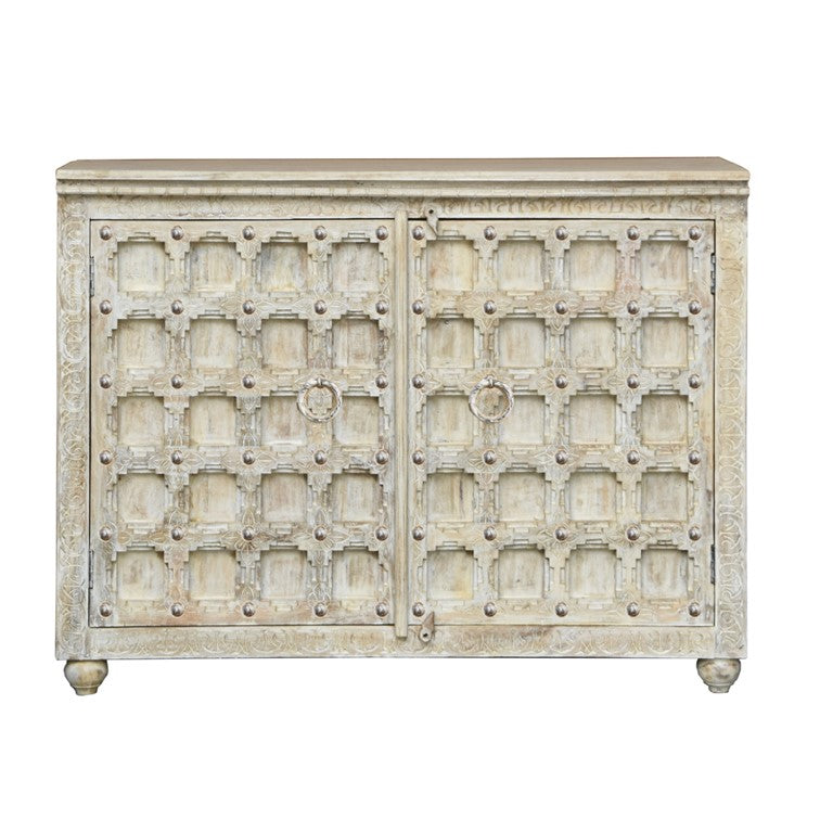 Daisy Carved Wooden Cabinet