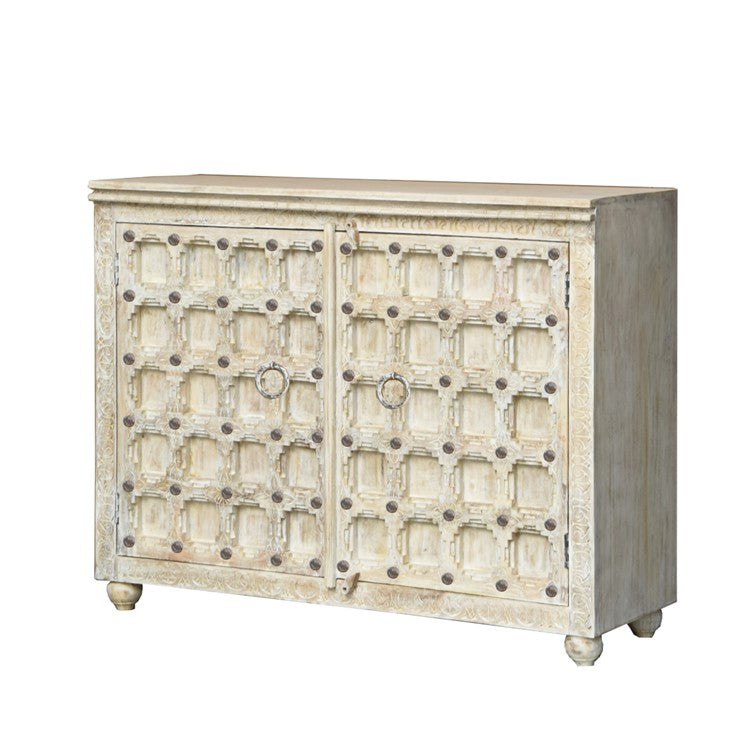 Daisy Carved Wooden Cabinet