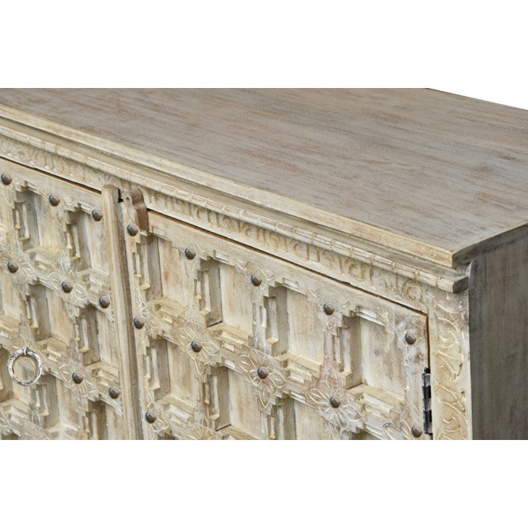 Daisy Carved Wooden Cabinet