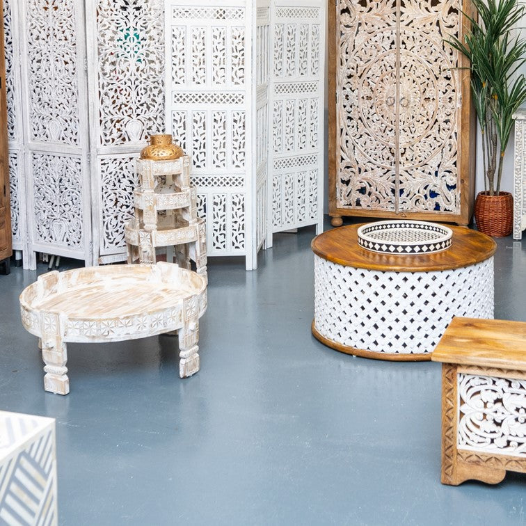 Claire Carved Coffee Table