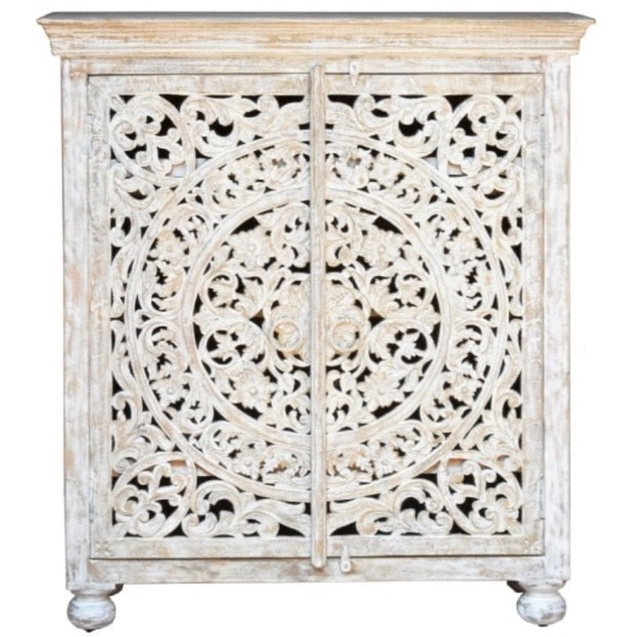 Fella Hand Carved Wooden Shoe Cabinet