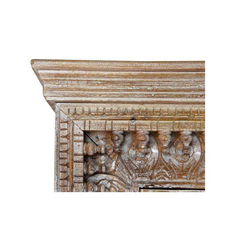 Hiltz Hand Carved Wooden Shoe Cabinet