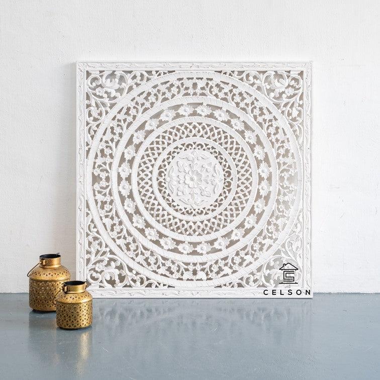 Liza Carved Wall Panel White