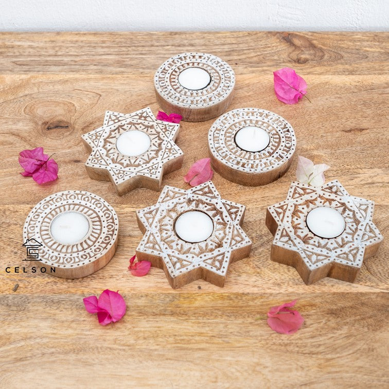 Lima Hand Carved T Light Holder