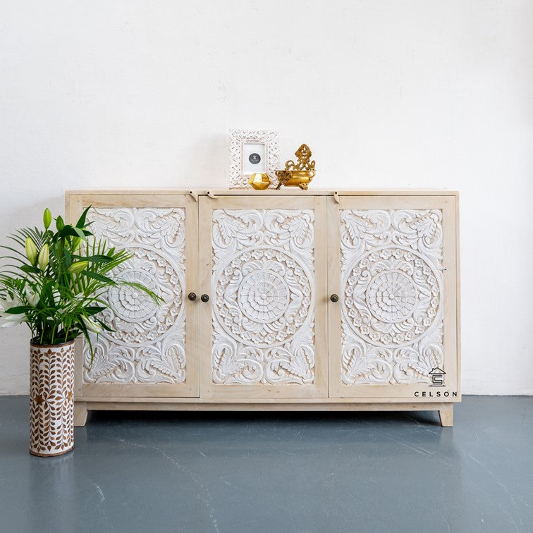 Saurabh Hand Carved Wooden Sideboard