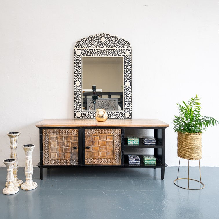 Austin Hand Carved Wooden TV Cabinet