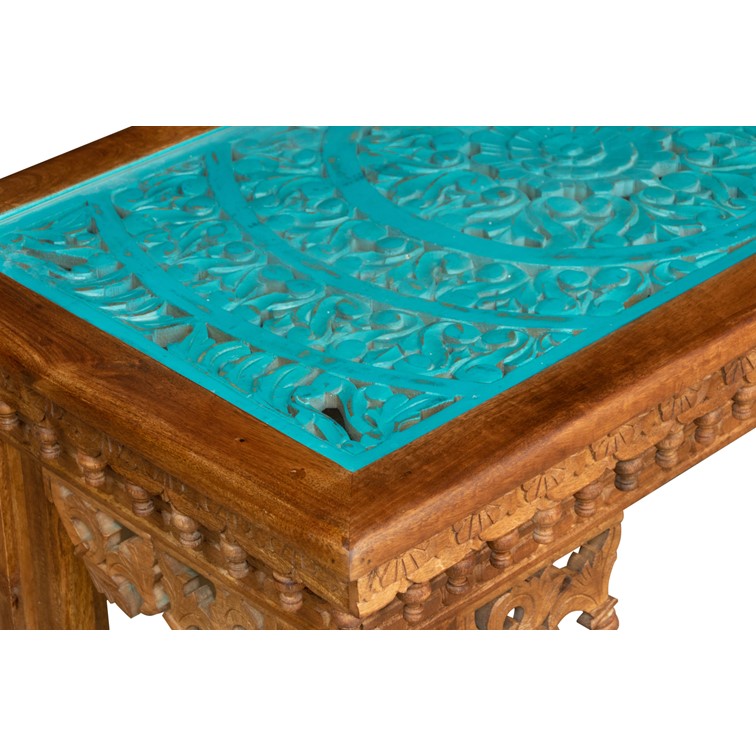 Travis Wooden Carved Coffee Table