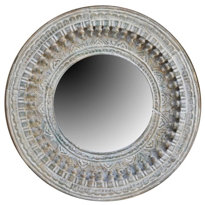 Ben Hand Carved Wooden Mirror