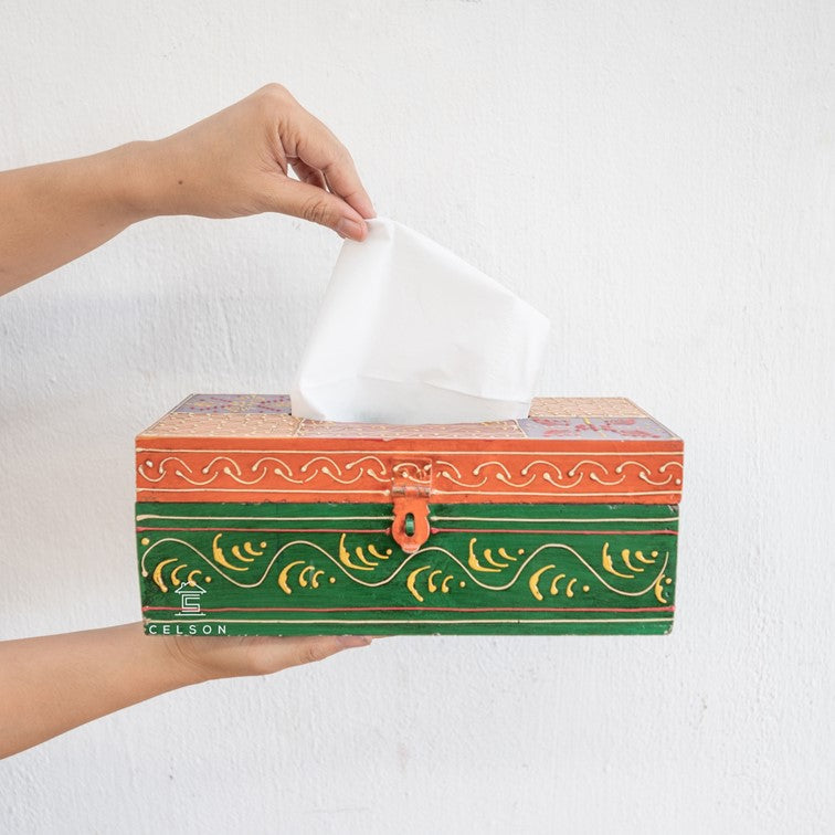 Riva Hand Painted Tissue Box