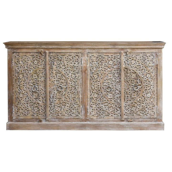Tram Hand Carved Wooden Sideboard