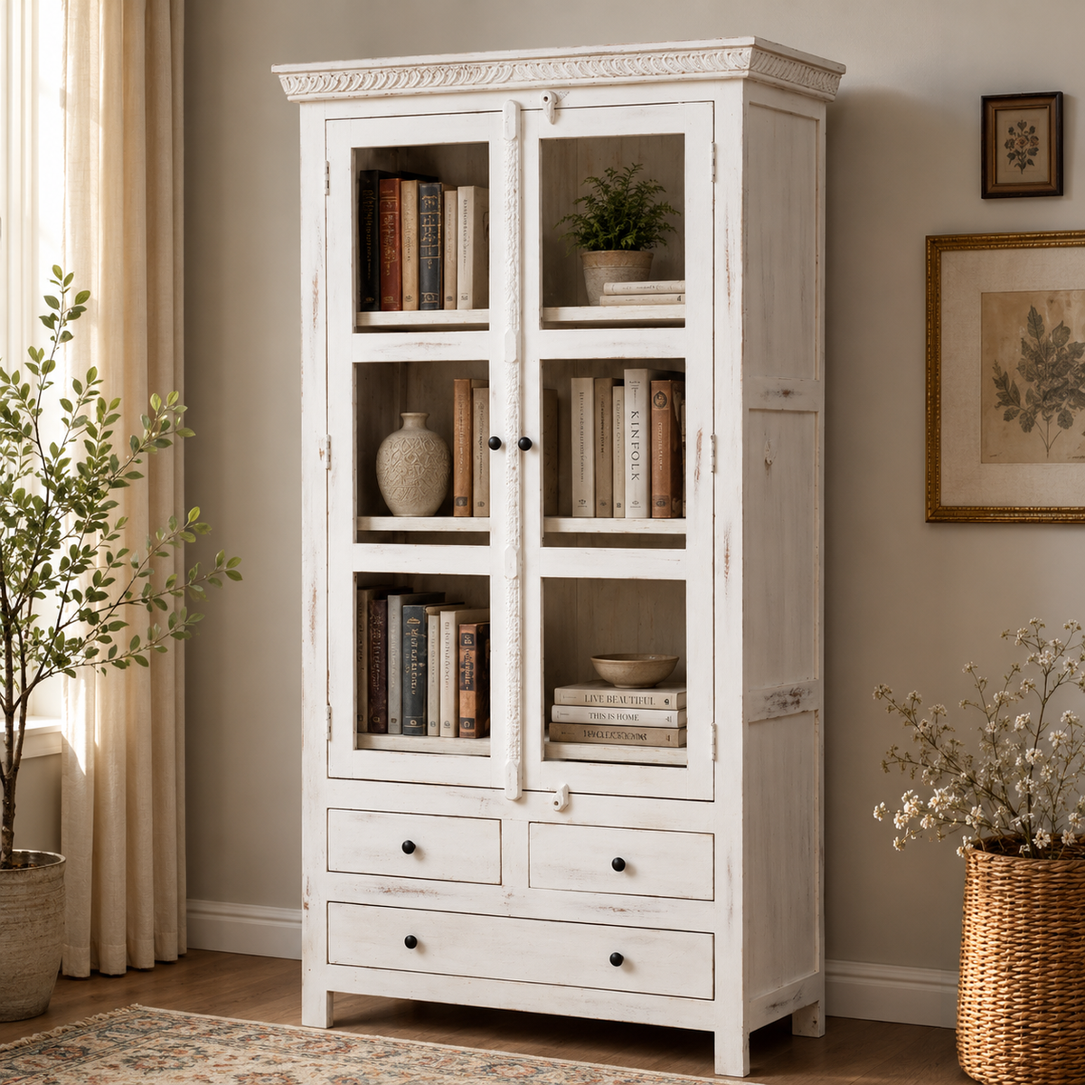 Hari Carved bookcase