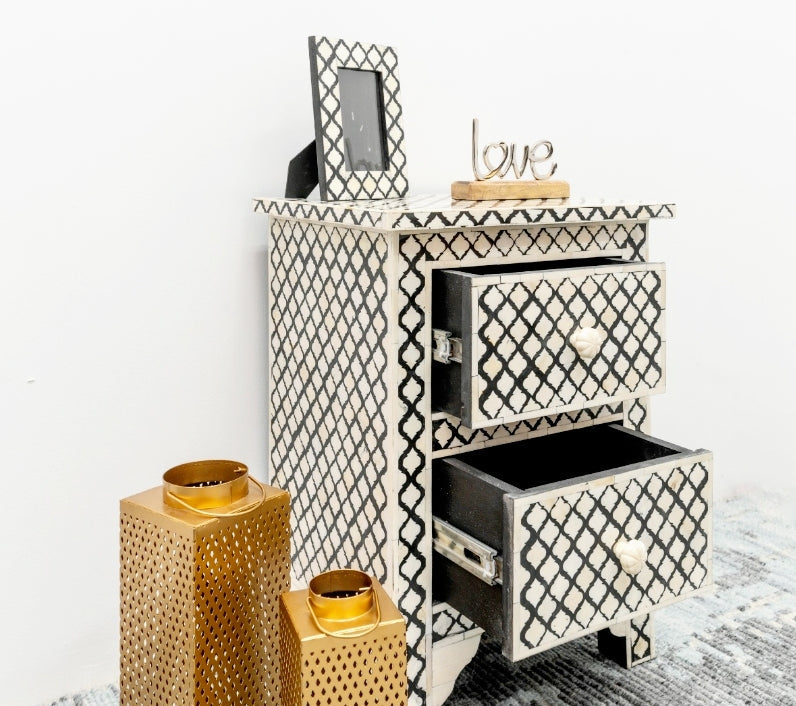 Gow Bone Inlay Bedside