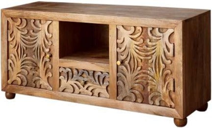 Purpuro Wooden Hand Carved TV Cabinet