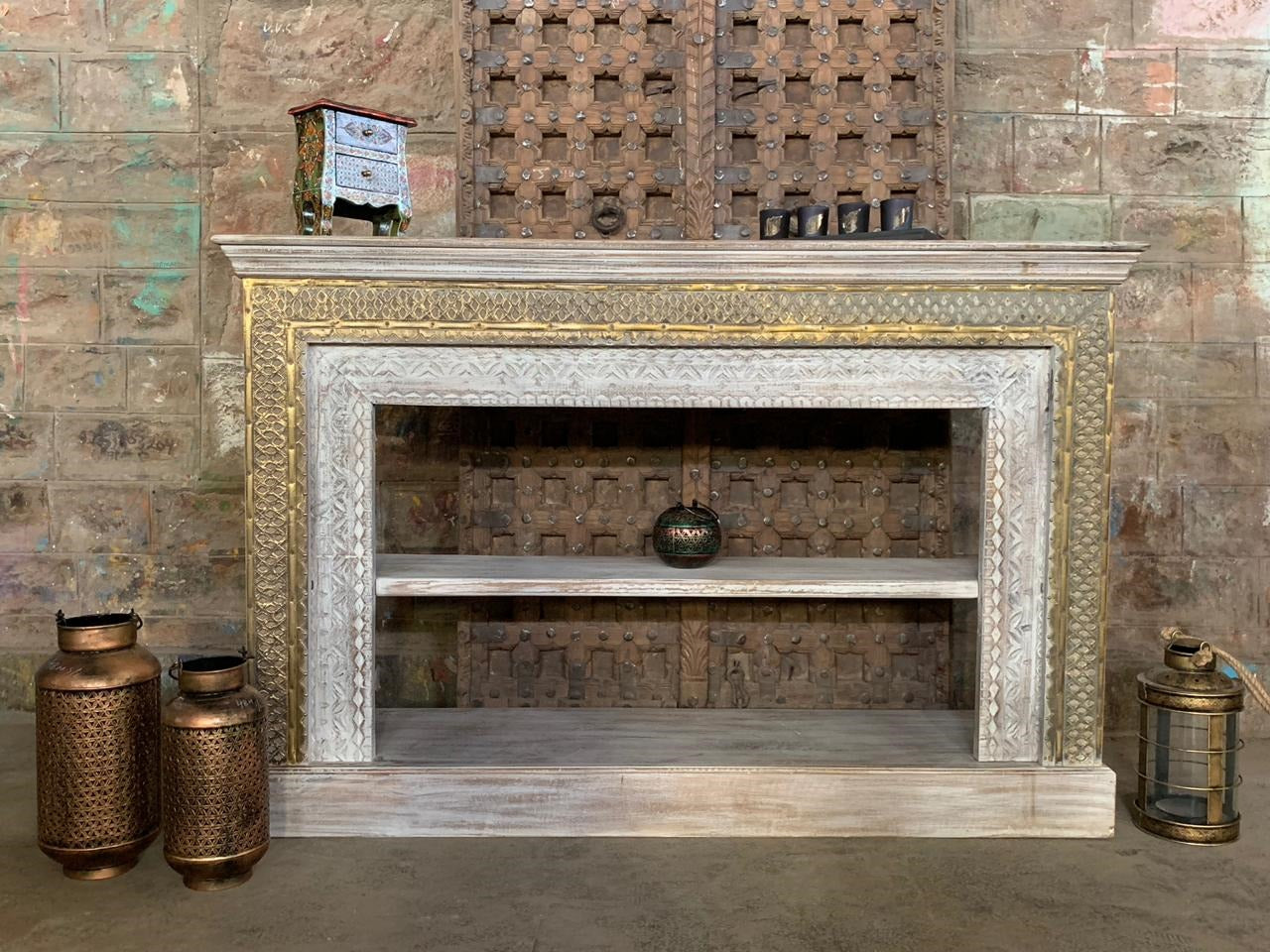 Ciara Hand Carved Wooden Console Table