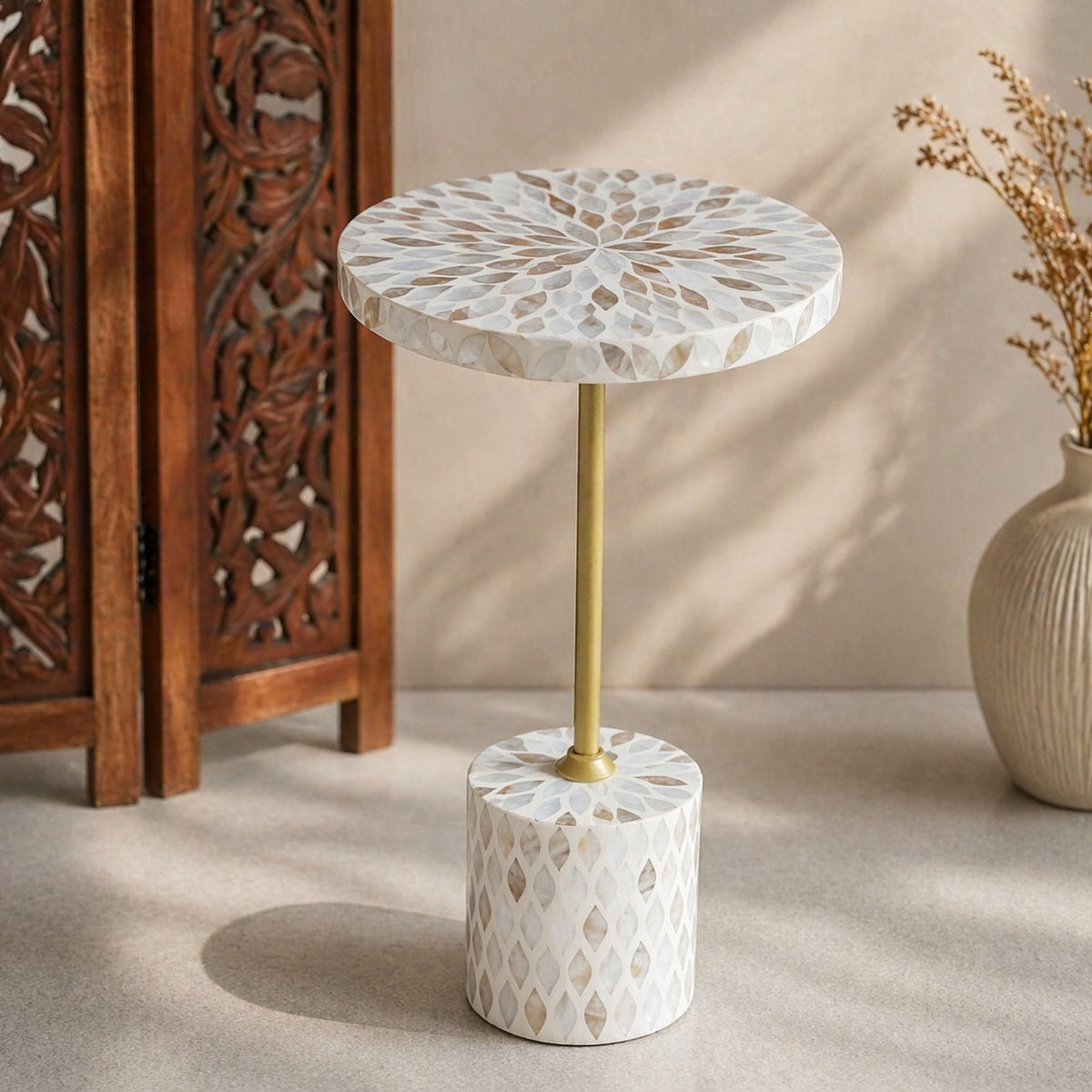 Brian Mother of pearl Inlay Stool