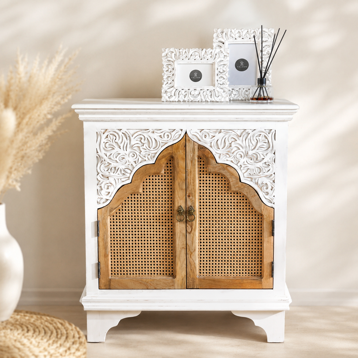 Isabelle Carved Wooden Cabinet