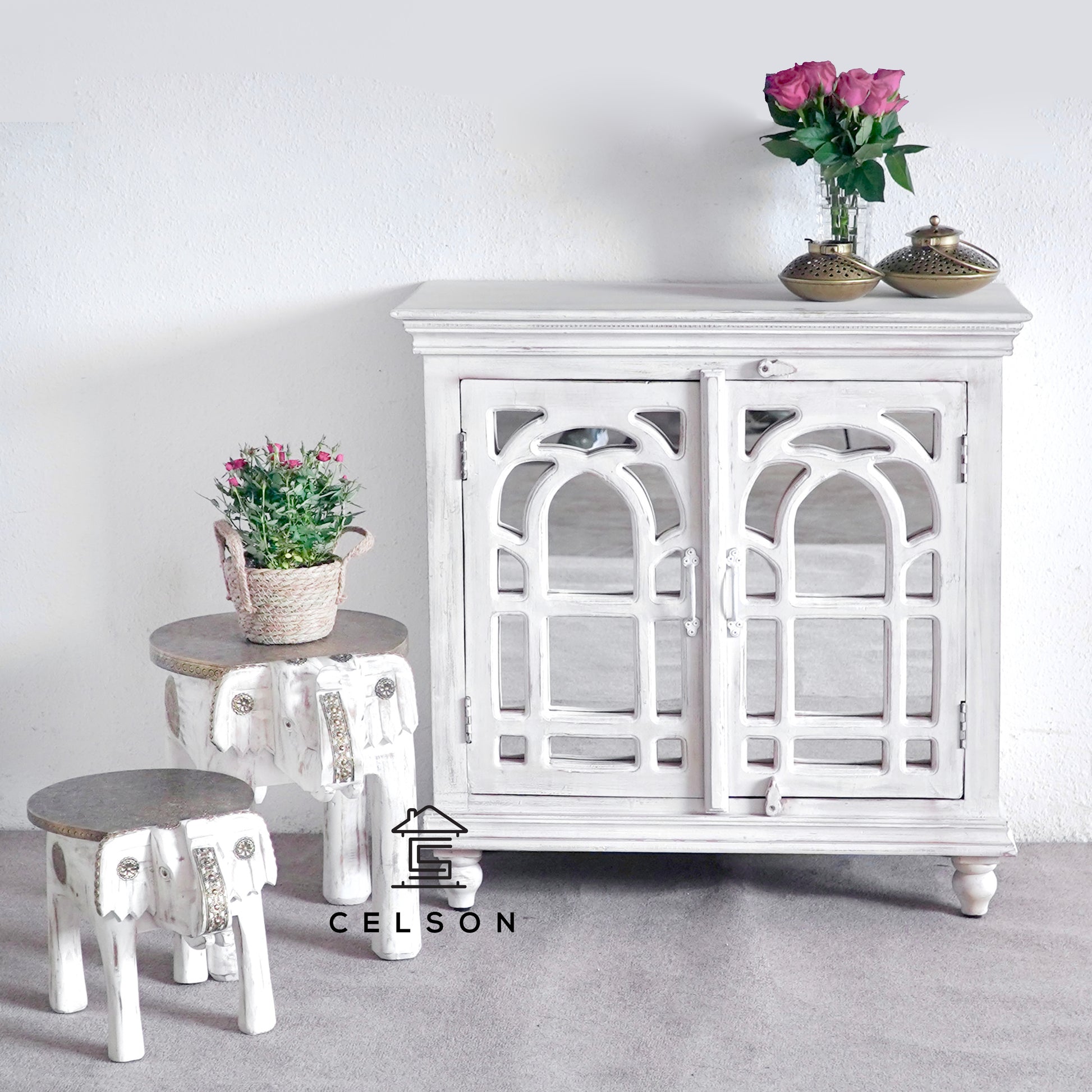 Ellma Carved Wooden Chest