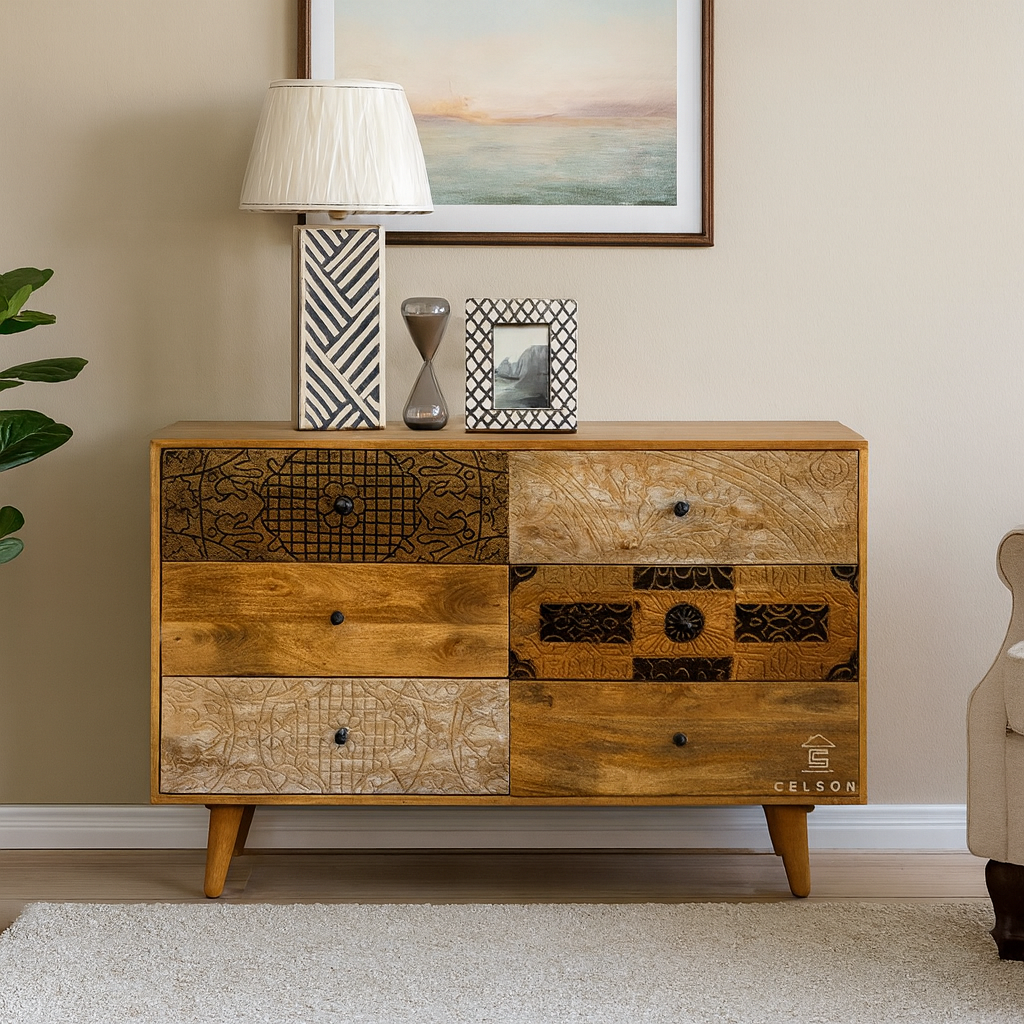 Oswin Carved Wooden Dresser