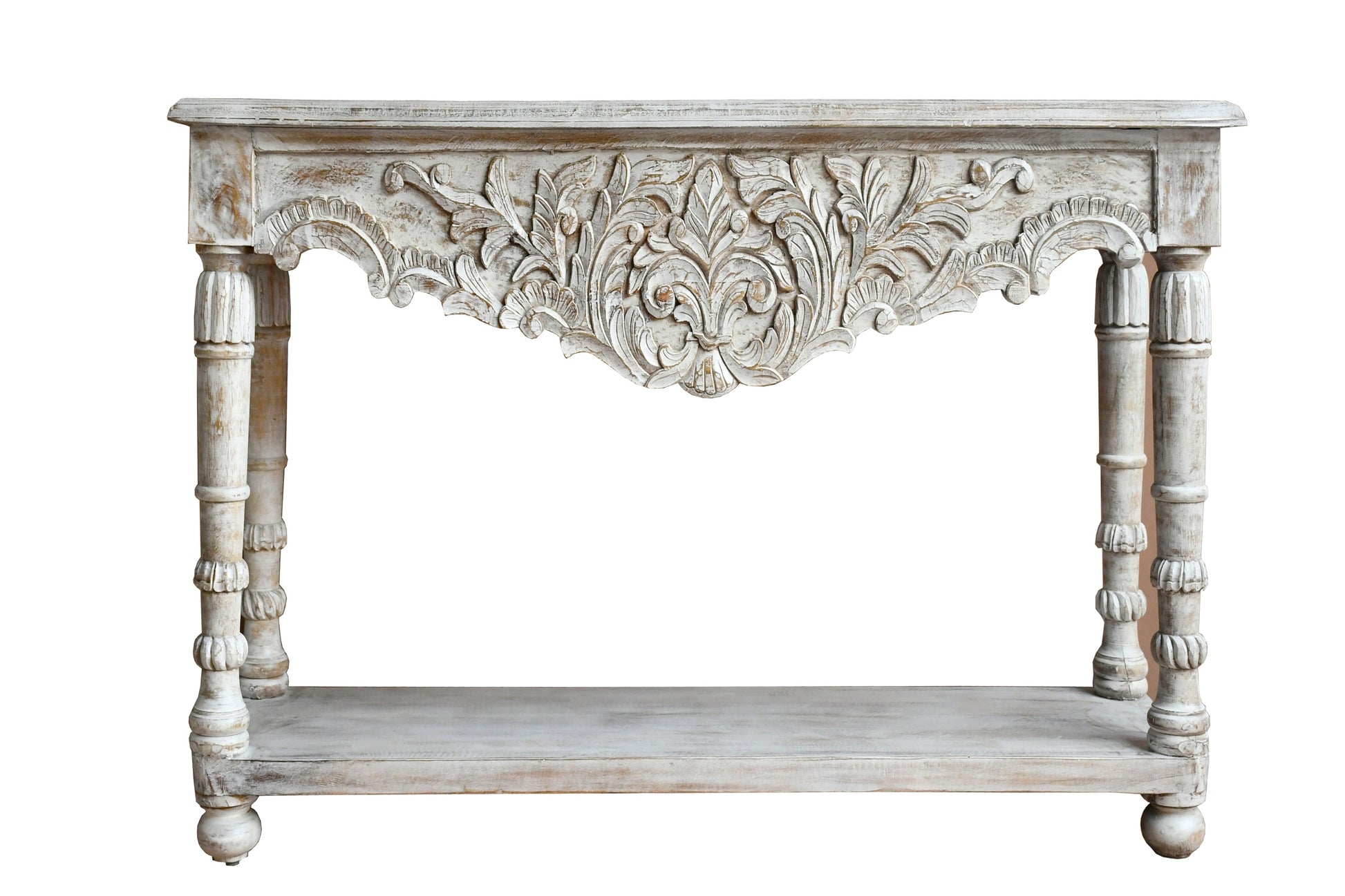Briones Hand Carved Wooden Console Table