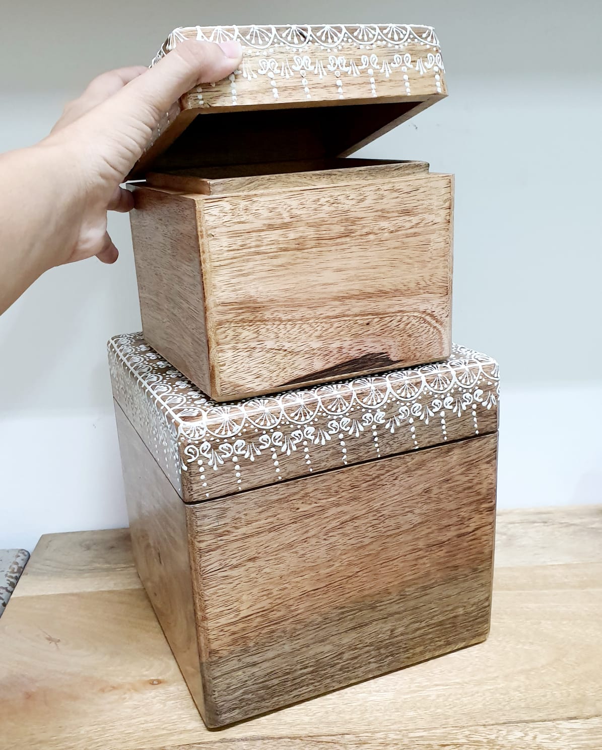 Megan Wooden Hand Painted Storage Box