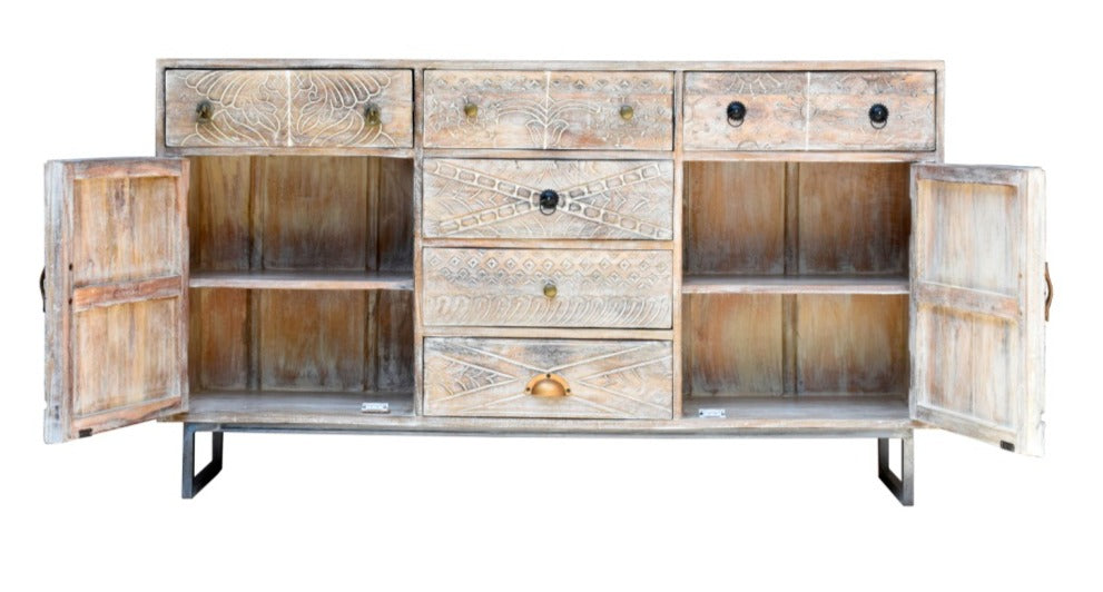 Riva Hand Carved Side Board