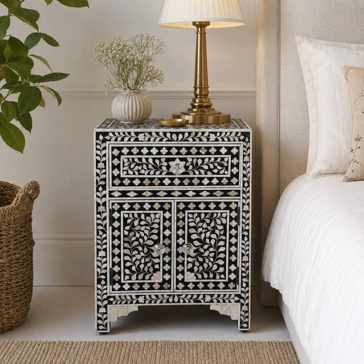 Sasha Mother of pearl Inlay Bedside