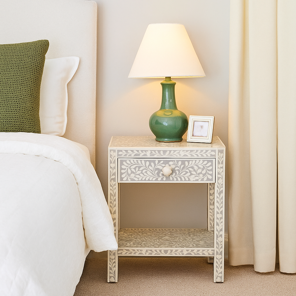 Thoren Bone Inlay Bedside