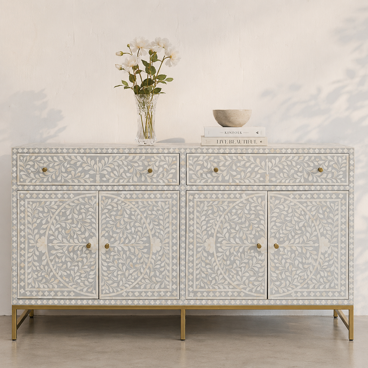 Eleyana Bone Inlay Chest of Drawer