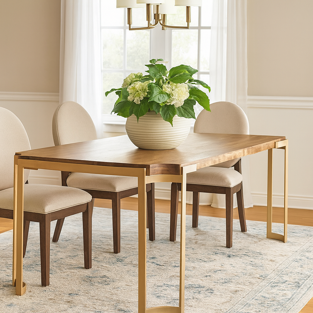 Perry Hand Carved Wooden Dining Table