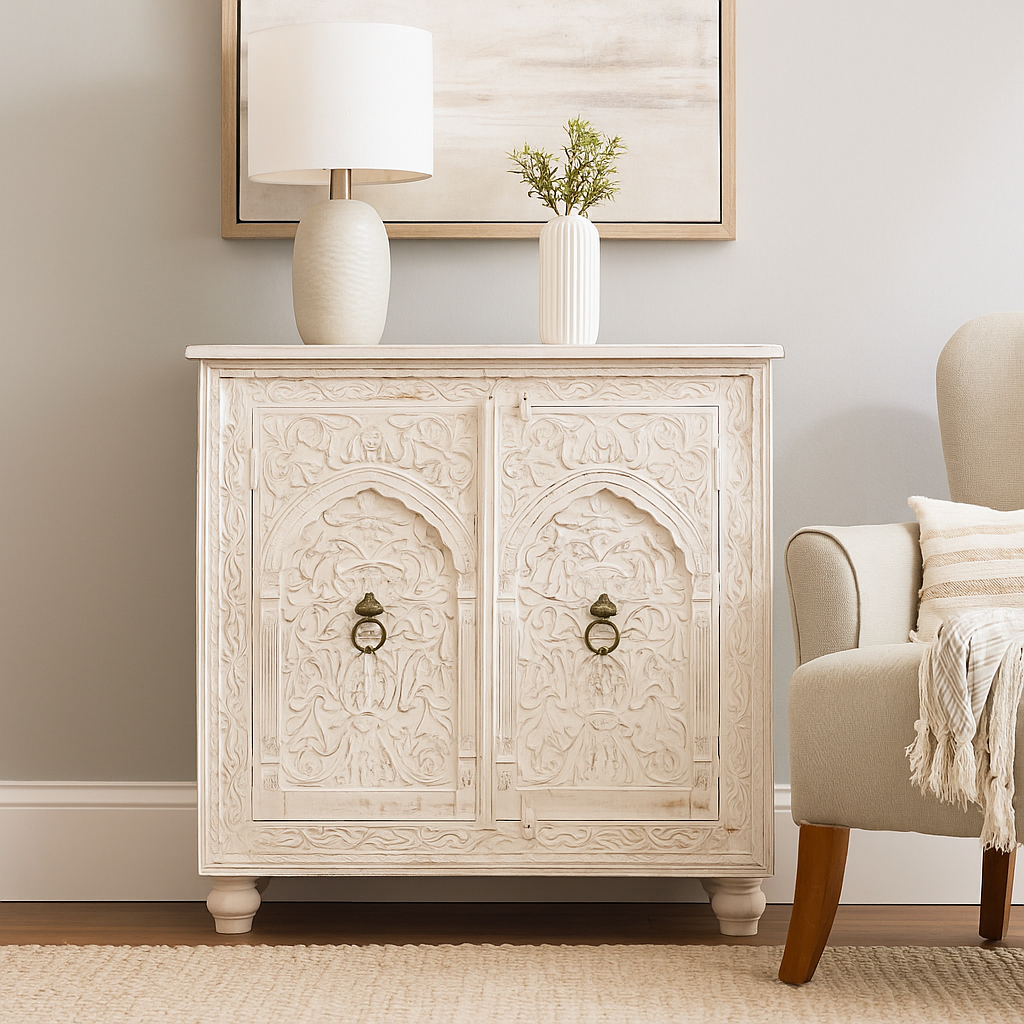 Robin Carved Wooden Cabinet