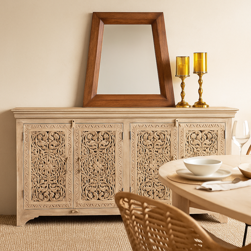 Riva Hand Carved Wooden Sideboard