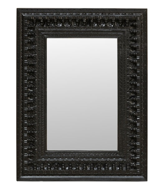 Daksha Hand Carved Wooden Mirror