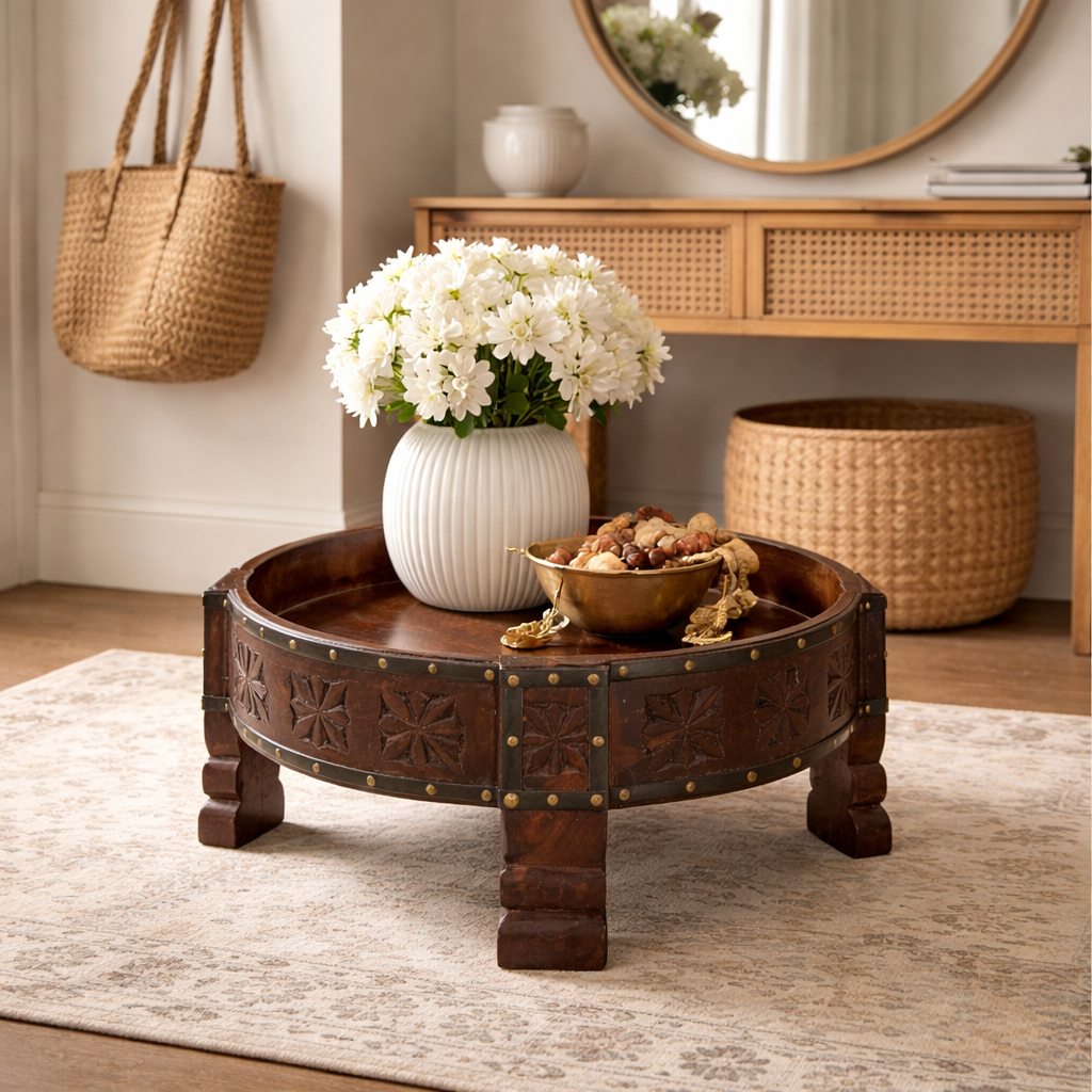 Luna Carved Chakki Table