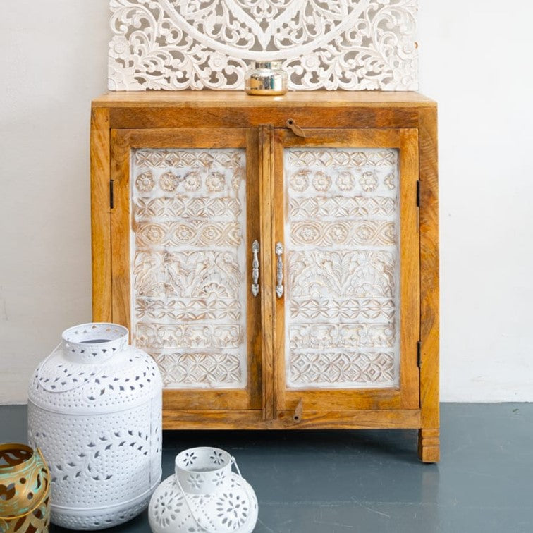 Alma Carved Wooden Cabinet
