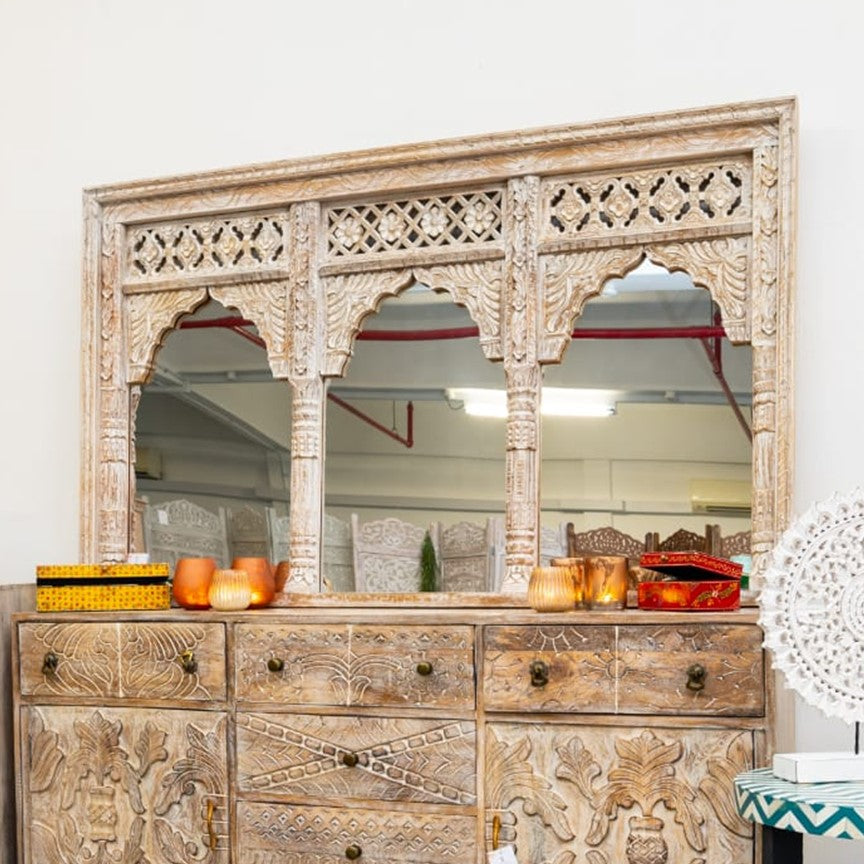 Alves Carved Wooden Mirror