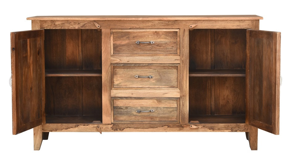 Rose Hand Carved Wooden Sideboard