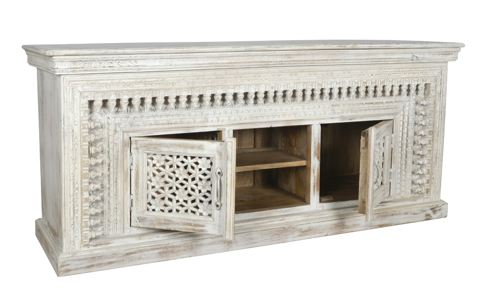 Levine Hand Carved Wooden TV Cabinet