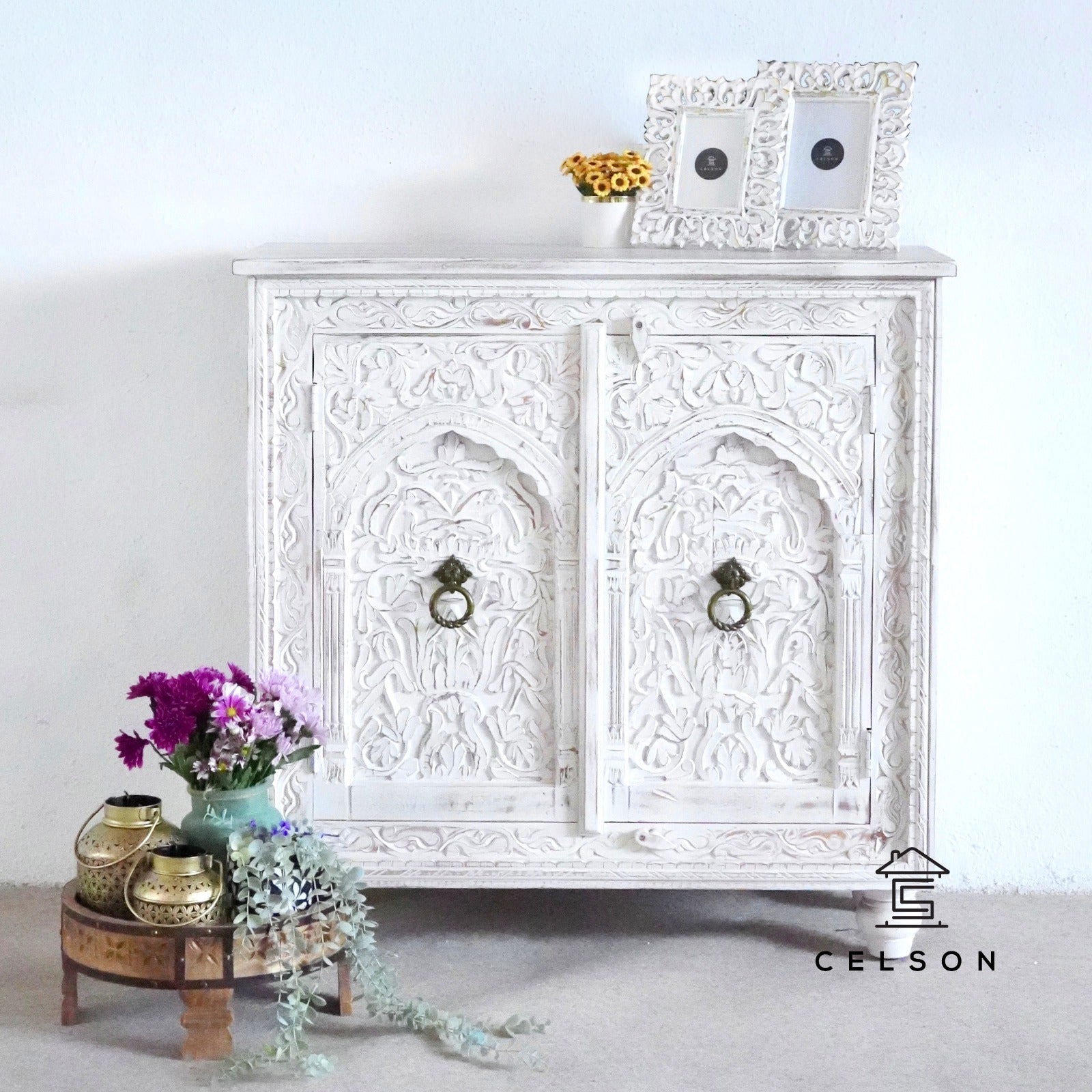 Levio Carved Wooden Cabinet