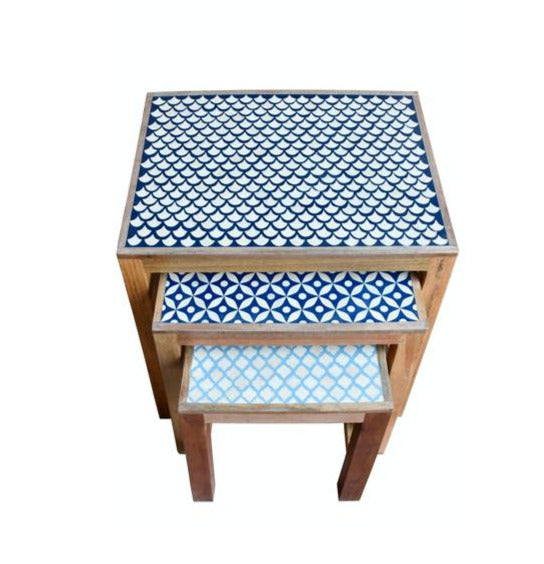Civi Bone Inlay Nesting Table