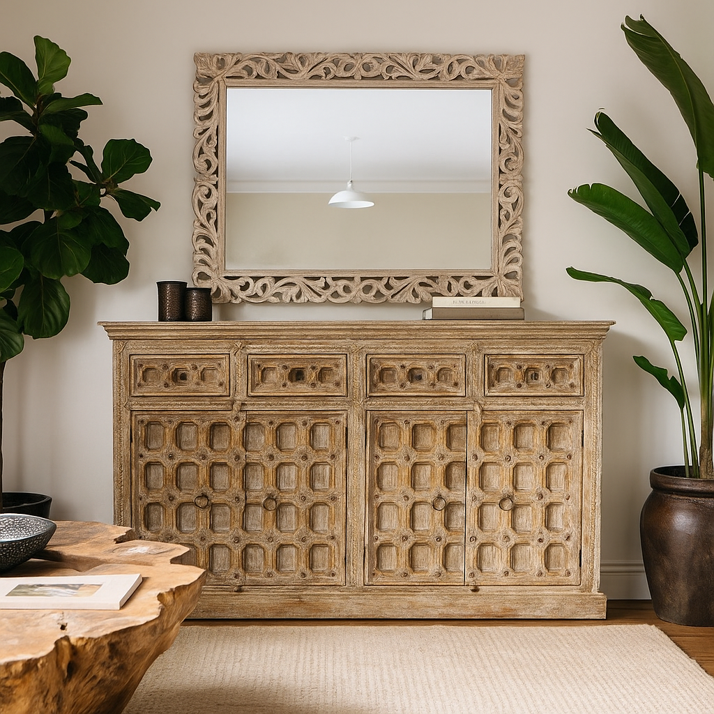 Melly Hand Carved Wooden Buffet